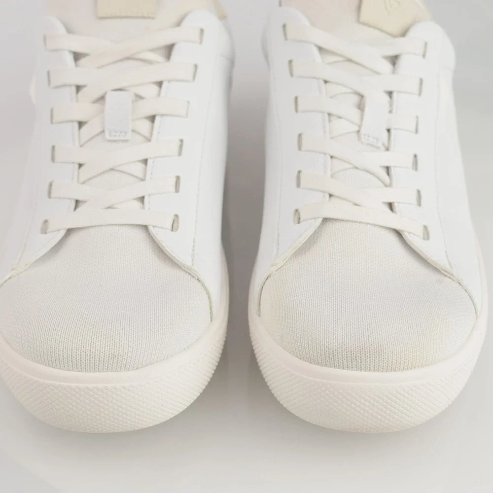 Vessi Womens Soho Sneaker Size 8 Waterproof White Tan Vegan Leather Lace Up Shoe